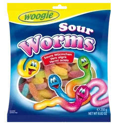 Woogie Saure Würmer Kwaśne Żelki 250 g