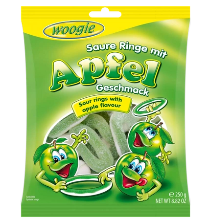 Woogie Apfel Saure Ringe Żelki 250 g