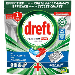 Dreft Platinum Plus All in One Tabletki do Zmywarki 25 szt.