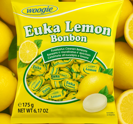 Woogie Cukierki Eukaliptusowo-Cytrynowe 175 g