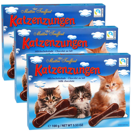 MaitreTruffout Kocie Języczki Czekoladki Mleczne 3x100 g