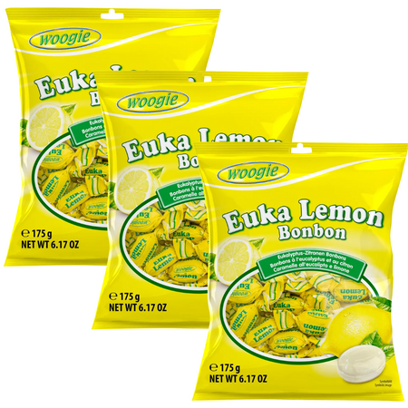 Woogie Cukierki Eukaliptusowo-Cytrynowe 3x175g