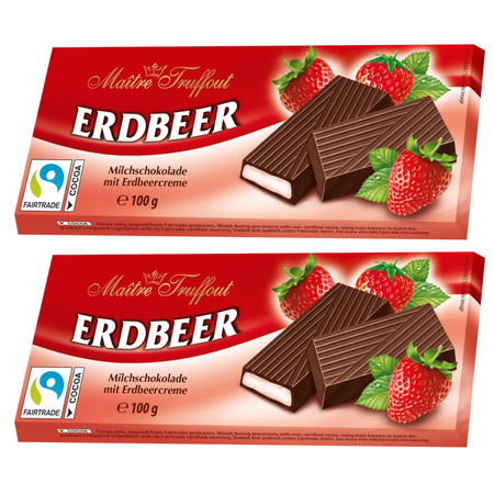 Maitre Truffout Czekolada Nadziewana Truskawkowa 100 g