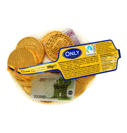 Only Banknoty i Złote Monety z Czekolady Mlecznej 100g100g