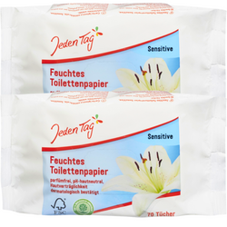 Jeden Tag Nawilżony Papier Toaletowy Sensitiv 2x70 szt.
