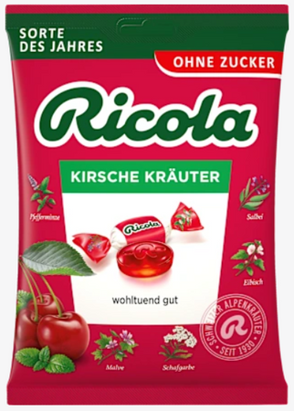 Ricola Kirsche Kräuter Cukierki bez Cukru 75 g
