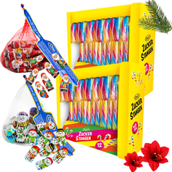 ONLY ZESTAW ŚWIĄTECZNY SŁODYCZE BOŻONARODZENIOWE 2X LIZAKI NA CHOINKĘ KOLOROWE 12 SZTUK + BAŁWANKI CZEKOLADOWE ŚWIĄTECZNE 85G + MIKOŁAJE Z CZEKOLADY MLECZNEJ ŚWIĄTECZNE BOŻONARODZENIOWE IDEALNE NA PREZENT ZESTAW 2X12SZT+2X85G