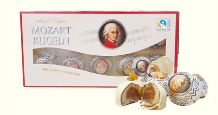 MaitreTruffout Mozartkugeln mit weißer Schokolade 200 g
