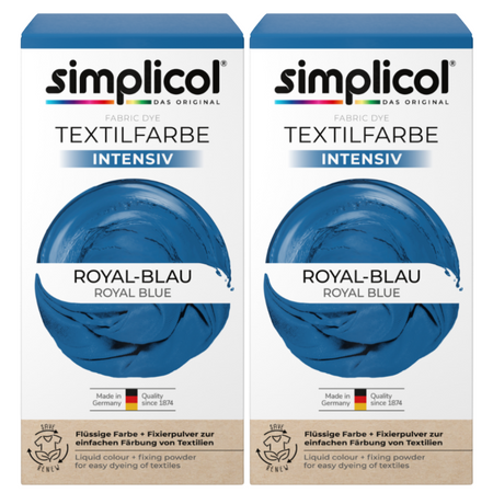 Simplicol Intensiv Barwnik do Tkanin Royal-Blau Błękit Królewski 2 sztuki
