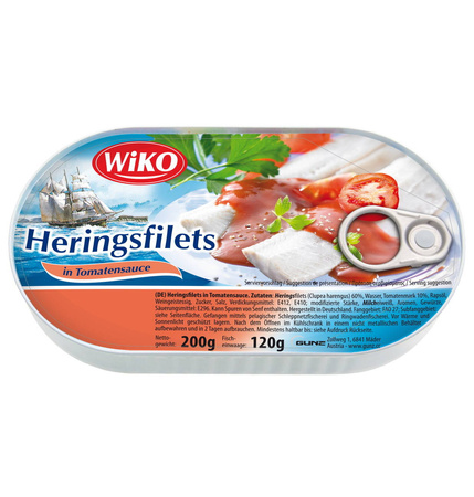 Wiko Filety Śledziowe w Sosie Pomidorowym 200 g 