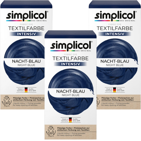 Simplicol Intensiv Barwnik do Tkanin Nacht-Blau Nocny Błękit  3 sztuki