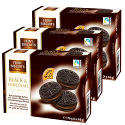 Feiny Biscuits Herbatniki Czarne z Czekoladą 3x176g