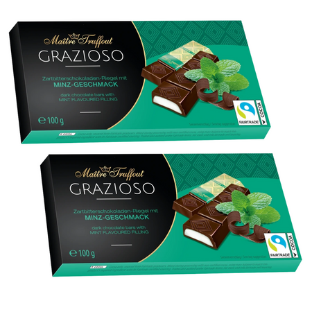 MaitreTruffout Grazioso Czekoladki z Nadzieniem Miętowym 2x100 g