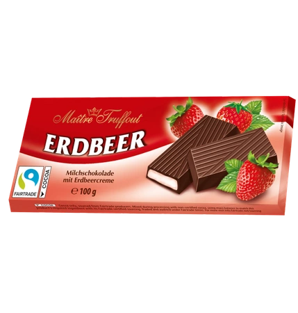 Maitre Truffout Czekolada Nadziewana Truskawkowa 100 g