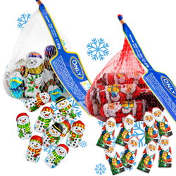 Only Zestaw Mikołaje, Bałwanki z Czekolady Mlecznej Świąteczne Bożonarodzeniowe 2x85 g