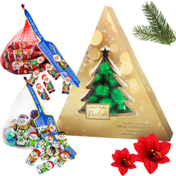 ONLY ZESTAW ŚWIĄTECZNY SŁODYCZE BOŻONARODZENIOWE  PRALINY Z NADZIENIEM MIĘTOWYM + BAŁWANKI CZEKOLADOWE ŚWIĄTECZNE 85G + MIKOŁAJE Z CZEKOLADY MLECZNEJ ŚWIĄTECZNE BOŻONARODZENIOWE IDEALNE NA PREZENT ZESTAW