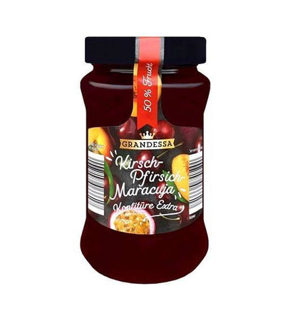 Grandessa Konfitura Extra Wiśnia Brzoskwinia Marakuja 450 g