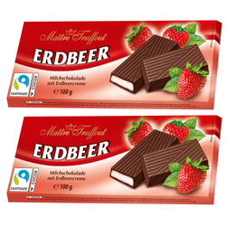 Maitre Truffout Czekolada Nadziewana Truskawkowa 2x100 g