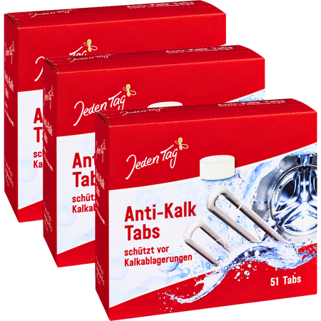Jeden Tag Anti-Kalk Tabs Tabletki Przeciw Osadzaniu się Kamienia 3x51 szt.