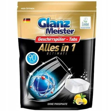 GlanzMeister All in 1 Zitrone Tabletki do Zmywarki 90 szt.