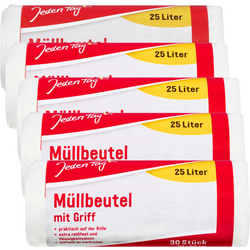 Jeden Tag Worki na Śmieci z Uchwytem 25l 5x30 sztuk