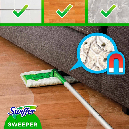 Swiffer Zestaw Startowy 1 Uchwyt + 8 Ściereczek do kurzu + 3 Chusteczki czyszczące