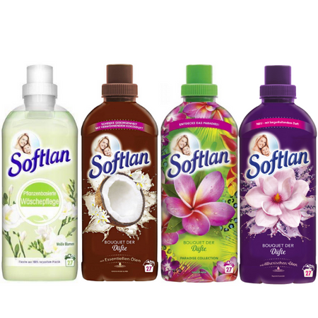 Softlan Magnolia, Paradise, Kokos, Białe Kwiaty 4 x 650 ml