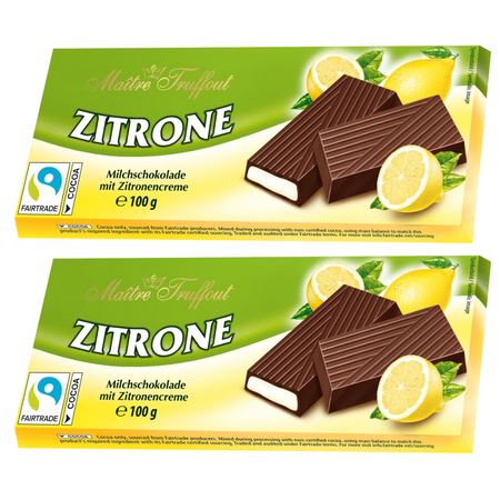 Maitre Truffout Czekolada Nadziewana Cytrynowa 2x100 g