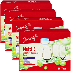 Jeden Tag Multi 5 Tabletki do Zmywarki 5w1 4x60 szt.