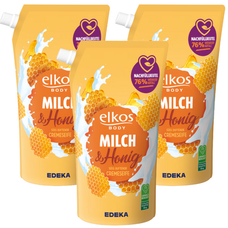 Elkos Milch & Honig Mydło w Płynie 3x1l