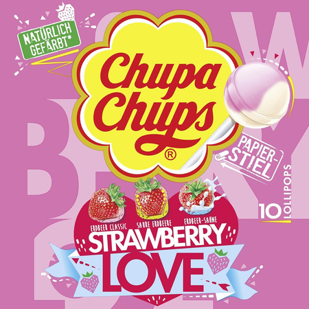 Chupa Chups Strawberry Love Lizaki 10 szt.