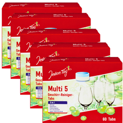 Jeden Tag Multi 5 Tabletki do Zmywarki 5w1 5x60 szt.