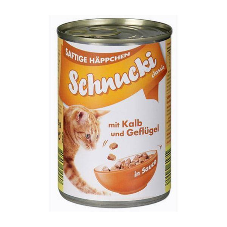 Schnucki karma dla kotów z cielęciną i drobiem w sosie