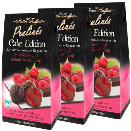 MaitreTruffout Pralinen Cake Edition Pralinki Czekoladowo-Malinowe 148 g