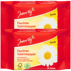 Jeden Tag Nawilżony Papier Toaletowy Rumiankowy 2x70 szt.