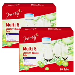 Jeden Tag Multi 5 Tabletki do Zmywarki 5w1 2x60 szt.