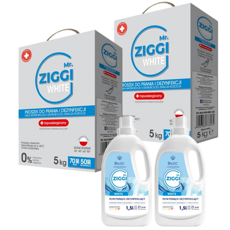 Mr. Ziggi Hipoalergiczny Proszek White i Color 2x70 prań