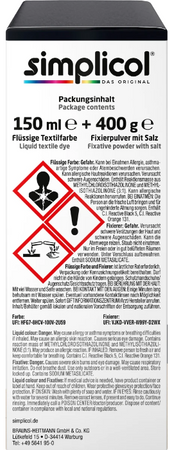 Simplicol Barwnik do Tkanin Aksamitna Czerń 8 sztuk