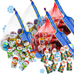 Only Zestaw Mikołaje, Bałwanki z Czekolady Mlecznej Świąteczne Bożonarodzeniowe 4x85 g