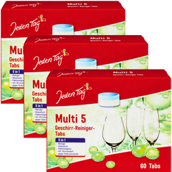 Jeden Tag Multi 5 Tabletki do Zmywarki 5w1 3x60 szt.