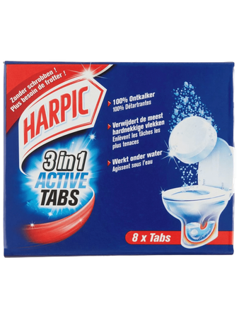 Harpic 3 in 1 Active WC Tabletki na Kamień 8 szt.