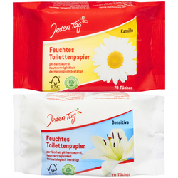 Jeden Tag Nawilżony Papier Toaletowy Mix 2x70 szt.