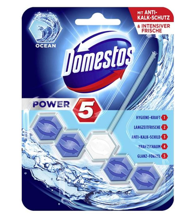 Domestos Power 5 Ocean mit Anti-Kalk-Schutz Zawieszka WC 55 g DE