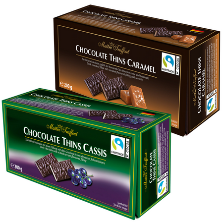 MaitreTruffout Talarki Czekoladowe z Kremem  z Czarnej Porzeczki 200 g