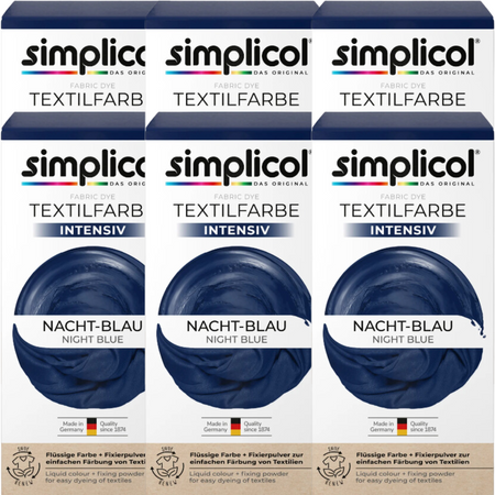 Simplicol Intensiv Barwnik do Tkanin Nacht-Blau Nocny Błękit  6 sztuk