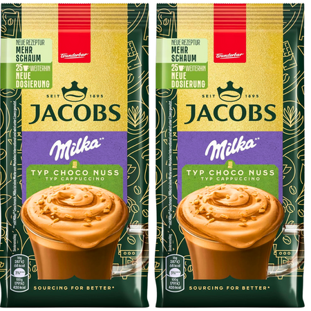 Jacobs Cappuccino Choco Nuss Orzechowe z Czekoladą Milka 2x400 g