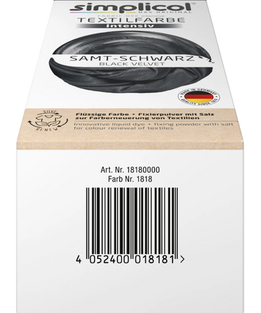 Simplicol Intensiv Aksamitna Czerń Samt-Schwarz Barwnik do Tkanin 8 sztuk