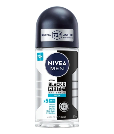 Nivea Men Black&White Invisible Fresh Antyperspirant Roll-On 50 ml