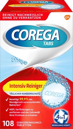 Corega Intensive Tabletki do Czyszczenia Protez 108 szt.