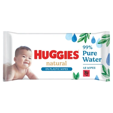 Huggies Natural 0% Chusteczki Nawilżone 48 szt.